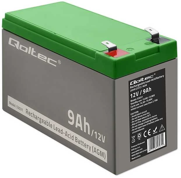 QOLTEC 53031 gelio baterija 12V 9Ah max.90A AGM
