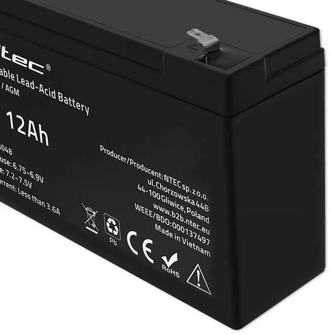 QOLTEC AGM baterija 6V 12Ah