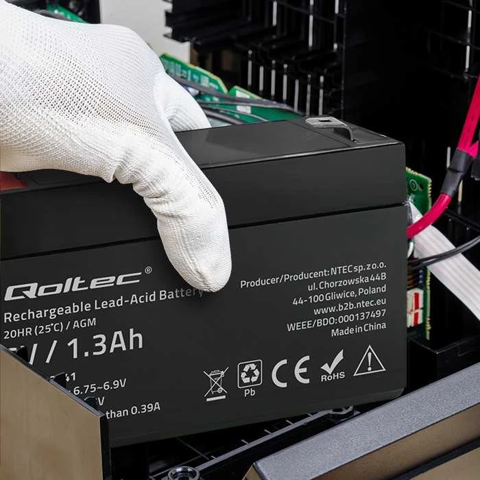 QOLTEC 53041 Baterija AGM 6V 1.3Ah max.0.39A
