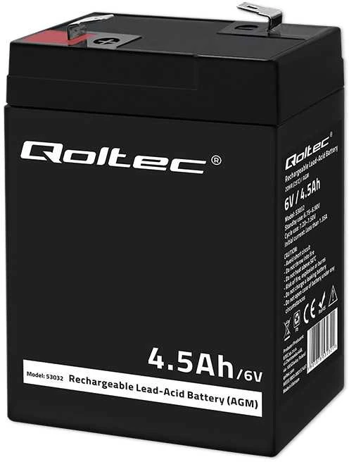 QOLTEC 53032 Baterija AGM 6V 4.5Ah max. 1.35A