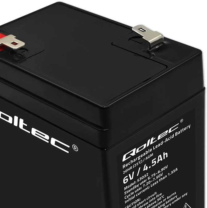 QOLTEC 53032 Baterija AGM 6V 4.5Ah max. 1.35A