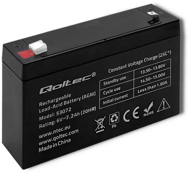 QOLTEC Baterija AGM 6V 7.2Ah