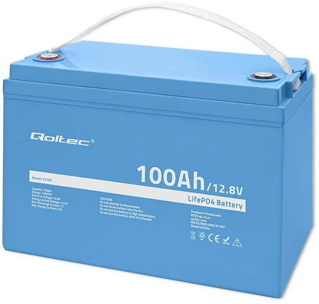 Qoltec Akumuliatorius LiFePO4 Ličio geležies fosfatas | 12,8 V | 100Ah | 1280Wh | BMS