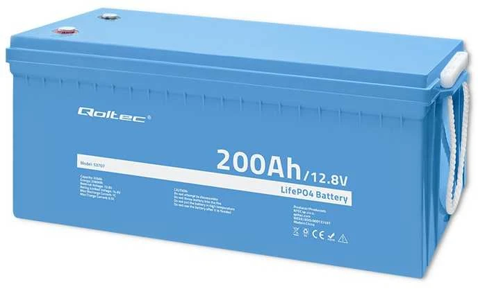 Qoltec akumuliatorius LiFePO4 ličio-geležies-fosfato | 12,8 V | 200 Ah | 2560 Wh | BMS
