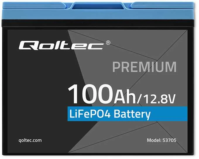Qoltec Akumuliatorius LiFePO4 Ličio geležies fosfatas | 12,8 V | 100Ah | 1280Wh | BMS