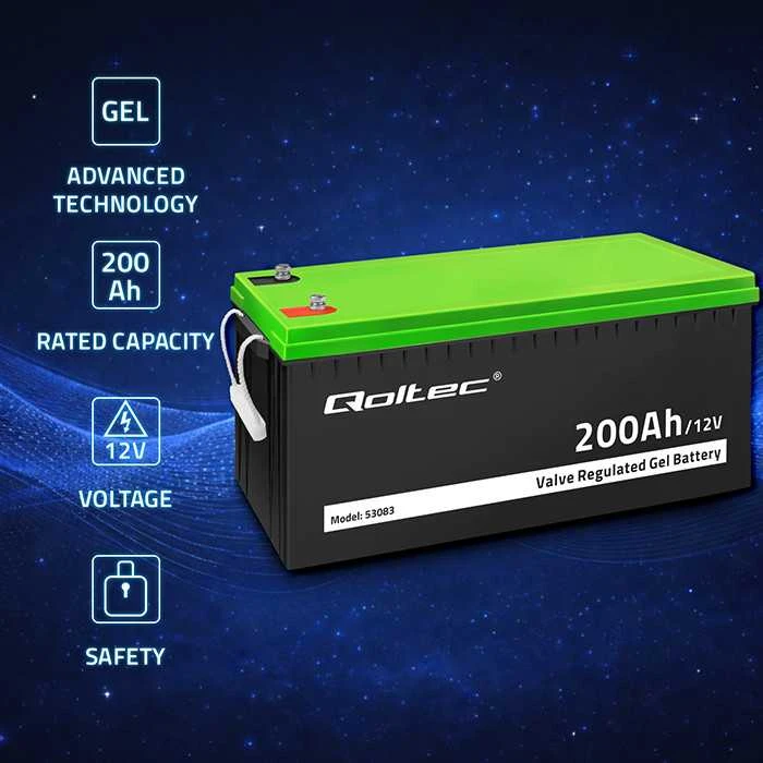 QOLTEC 53083 Gel Baterija 12V 200Ah