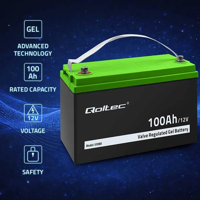 QOLTEC 53080 Gel Baterija 12V 100Ah