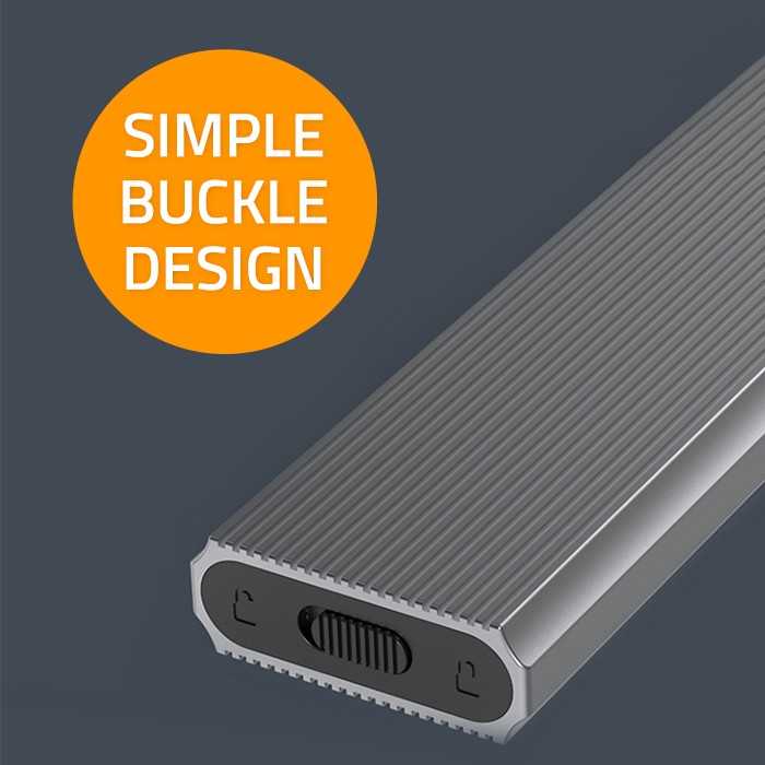 Išorinio kietojo disko dėklas Aliumininis korpusas skirtas diskui m.2 SSD nvme pcie usb 3.1 super greitis 10gb/s 4tb grafitinis Qoltec