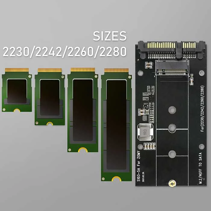 Qoltec Aliuminis adapteris M.2 SSD SATA NGFF į SATA III 2TB juodas