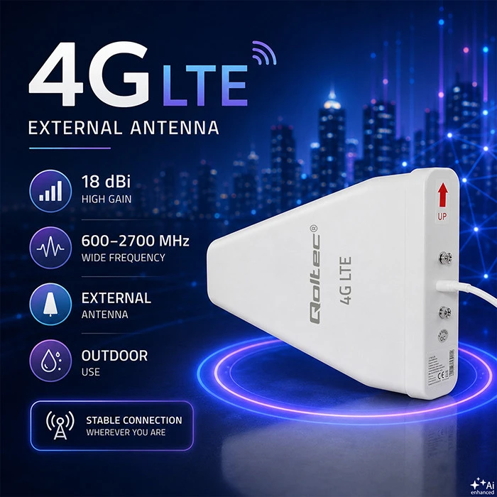 QOLTEC 57021 4G LTE antena 18 dBi lauko