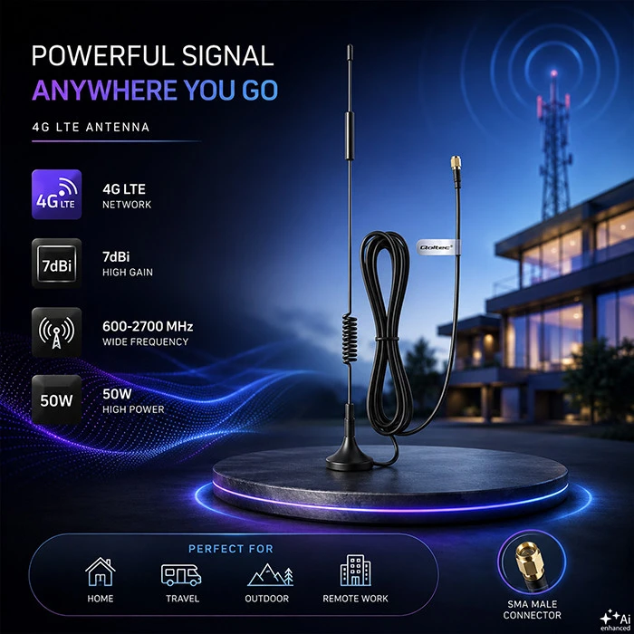 QOLTEC Omnidirectional Antena 4G LTE DUAL 7dBI Indoor Outdoor