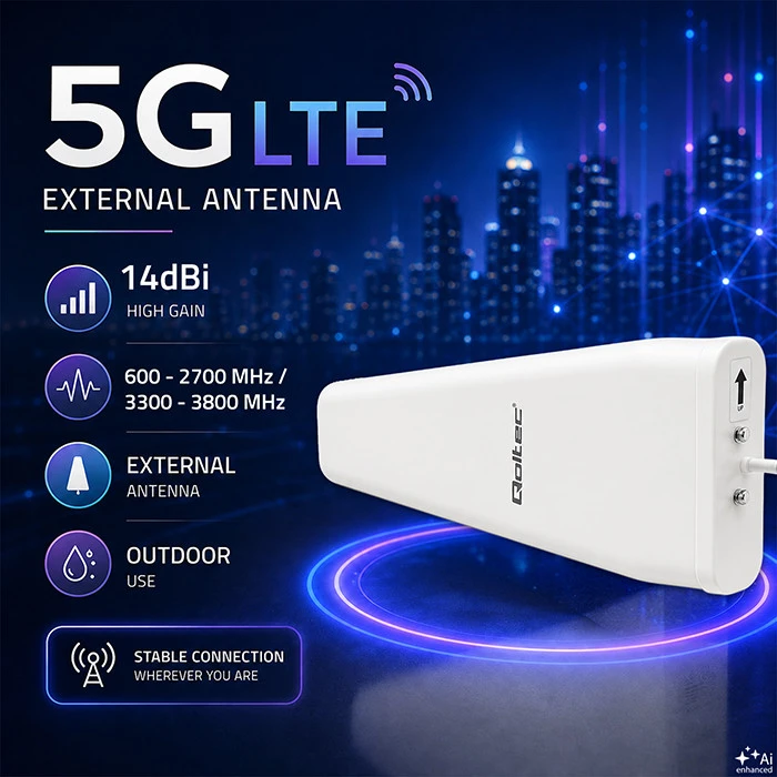 QOLTEC 57032 Antenna 5G LTE DUAL 14 dBi Outdoor