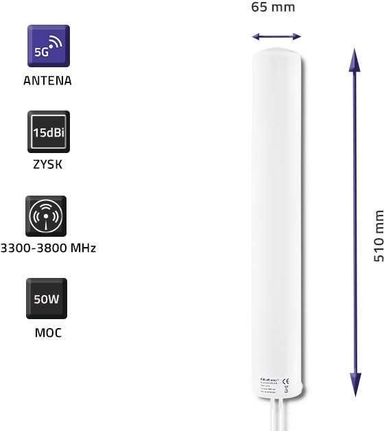 QOLTEC 57034 Antenna 5G LTE DUAL 15 dBi Outdoor