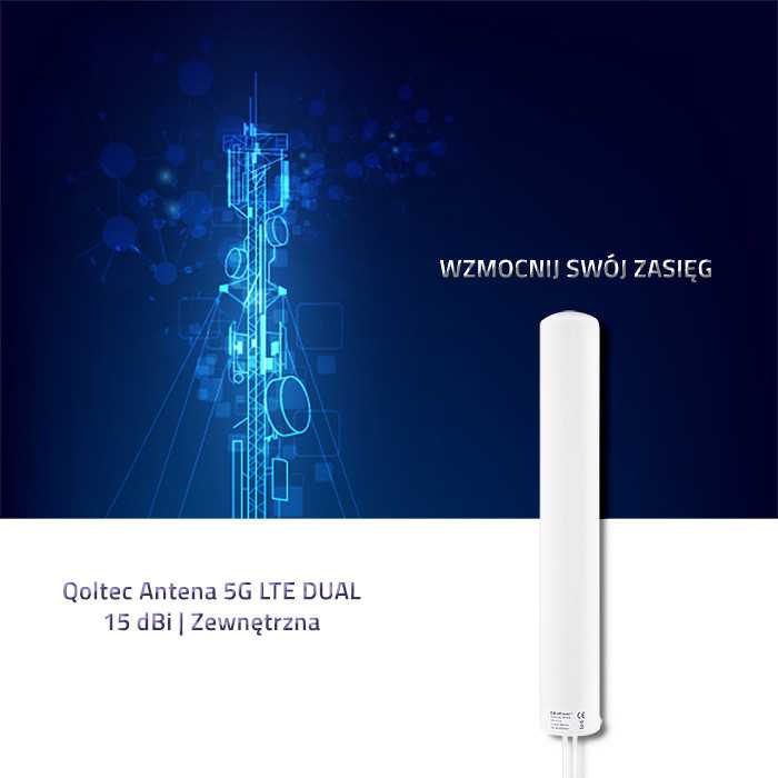 QOLTEC 57034 Antenna 5G LTE DUAL 15 dBi Outdoor