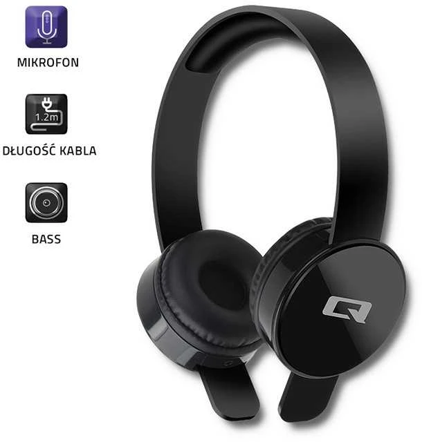 Qoltec 50817 Ausinės su mikrofonu | Juodos