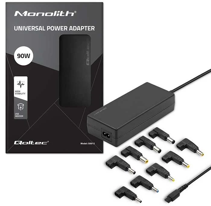 Universalus nešiojamų kompiuterių įkroviklis Qoltec 50012 90W + 8 kištukai