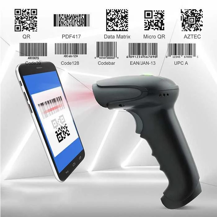QOLTEC 50868 Barcode scanner 1D 2D Juodas