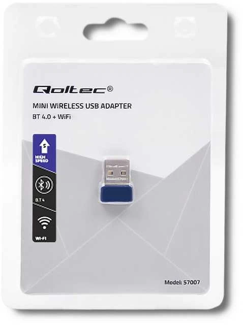 QOLTEC Wireless Mini Bluetooth USB WiFi adapteris