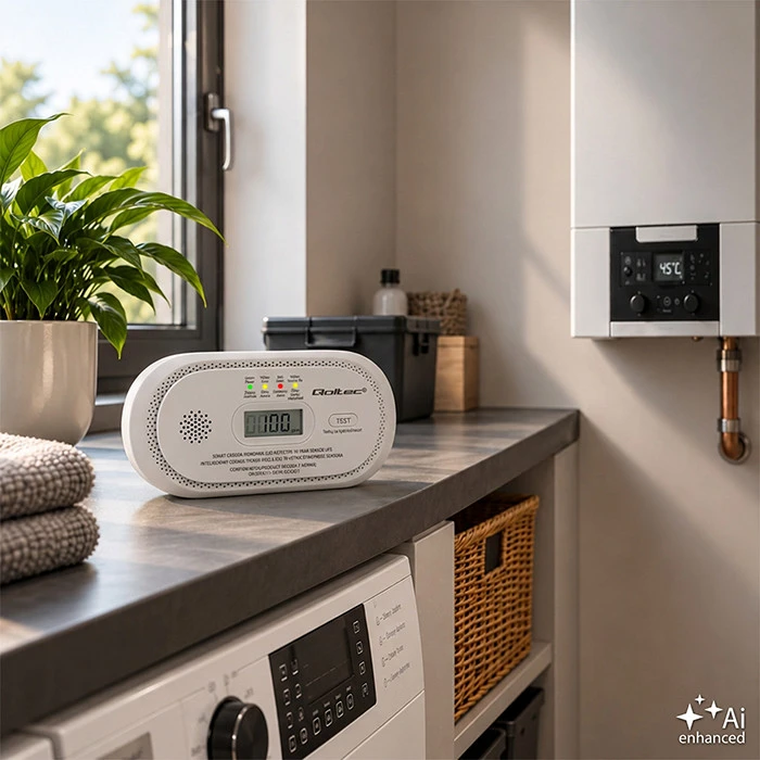 Qoltec Certyfikowany belaidis Czujnik tlenku węgla (czadu) | detektor CO | żywotność sensora 10 lat | alarm 85dB | LCD | Diody LED