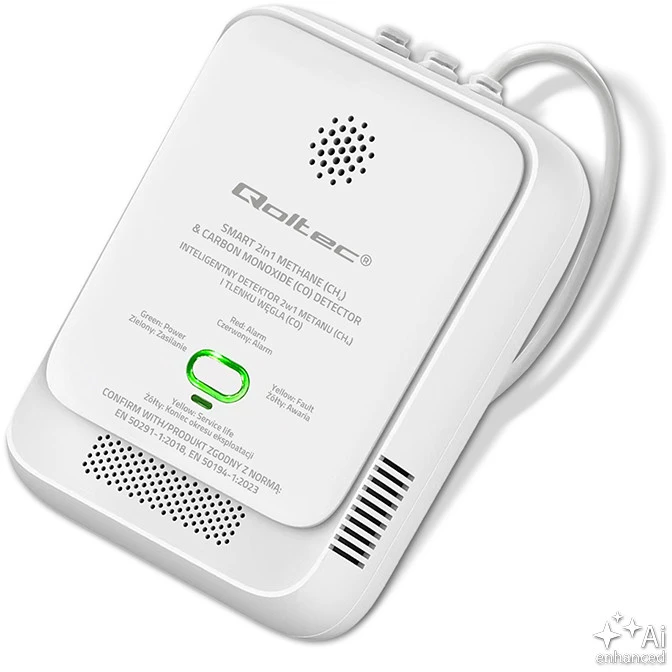 „Qoltec“ sertifikuotas gamtinių dujų ir anglies monoksido (CO) nuotėkio jutiklis | CH4 CO detektorius | 5 metų jutiklio tarnavimo laikas | 85 dB signalizacija | LED