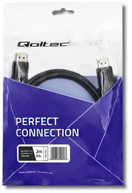 QOLTEC 50453 kabelis DisplayPort v1.1 vyriškas DisplayPort v1.1 vyriškas 1080p 2m