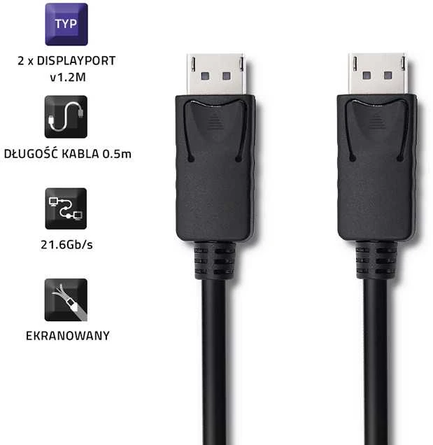 QOLTEC DisplayPort v1.2 vyriškas DisplayPort v1.2 vyriškas 5K 0,5 m