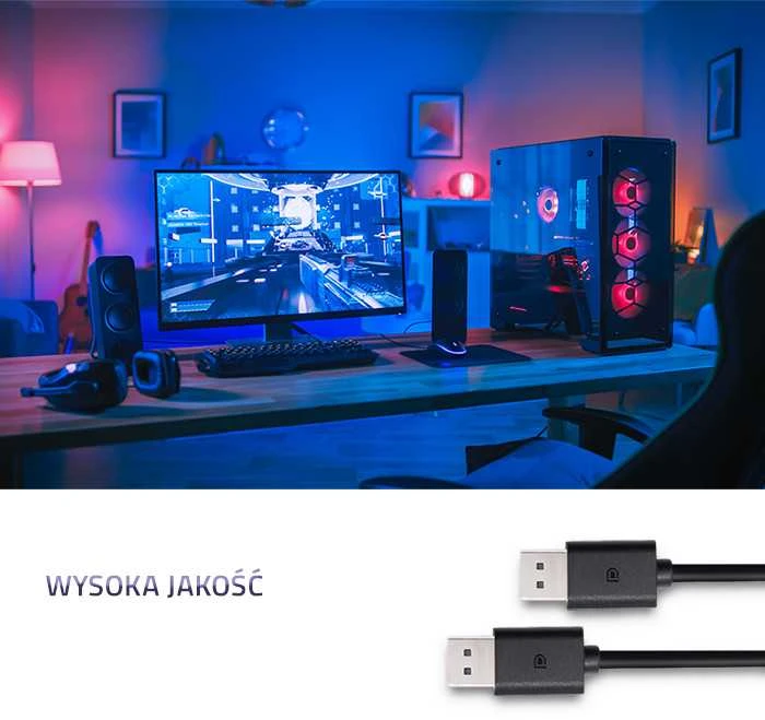 QOLTEC 1,8 m DisplayPort laidas su jungtimis