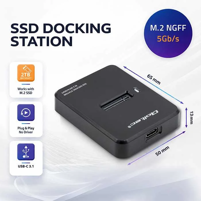 QOLTEC 50314 prijungimo stotelė SSD M.2 SATA NGFF USB 3.1