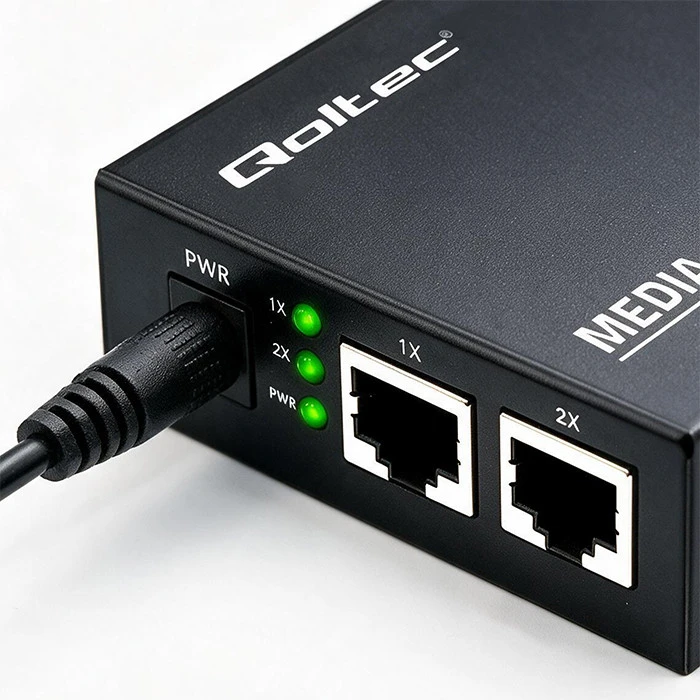 Šakotuvas Qoltec Dwukierunkowy Media Konwerter SWITCH Ethernet 2x RJ45 2x SFP| 1000Mb/s | 5V