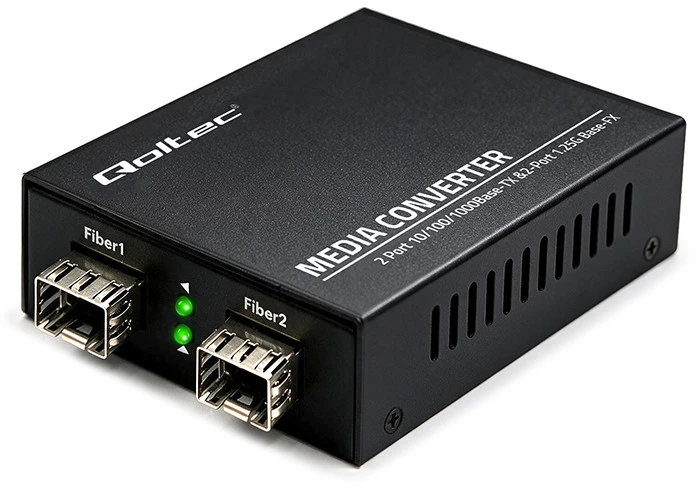 Šakotuvas Qoltec Dwukierunkowy Media Konwerter SWITCH Ethernet 2x RJ45 2x SFP| 1000Mb/s | 5V
