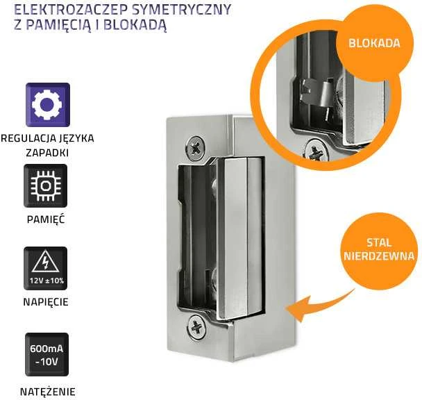 QOLTEC 52459 Elektrinis streikas su užraktu ir atmintimi 600mA 12V