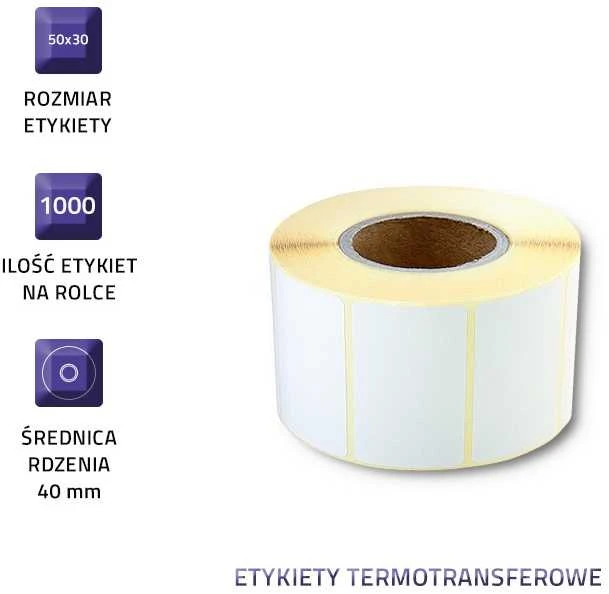 QOLTEC 51884 Qoltec Terminio perdavimo etiketės 50 x 30mm 1000szt.