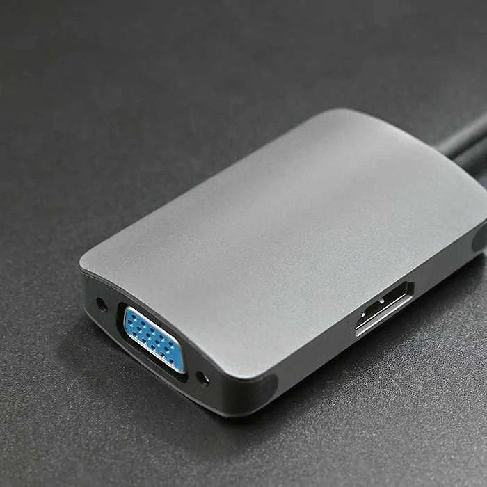 Qoltec USB adapteris Type C male / HDMI Female | VGA Moteris
