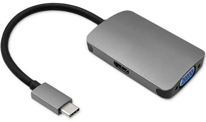 Qoltec USB adapteris Type C male / HDMI Female | VGA Moteris