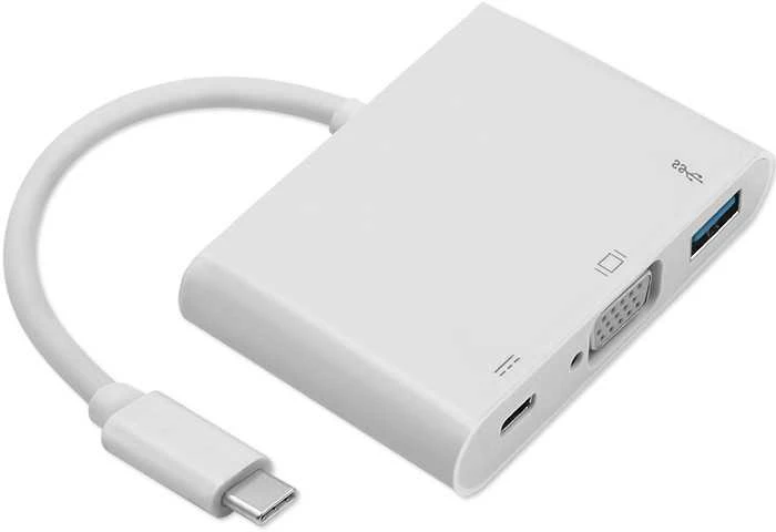 QOLTEC 50426 Qoltec Adapteris USB 3.1 typC Vyriškas / VGA F + USB 3.0 + USB 3.1 typC