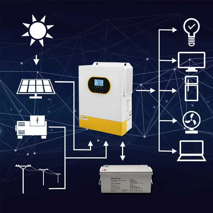 Qoltec Hybrid Off-Grid saulės keitiklis 3,5kVA| 3,5 kW | 100A | MPPT | LCD | BMS | Sine