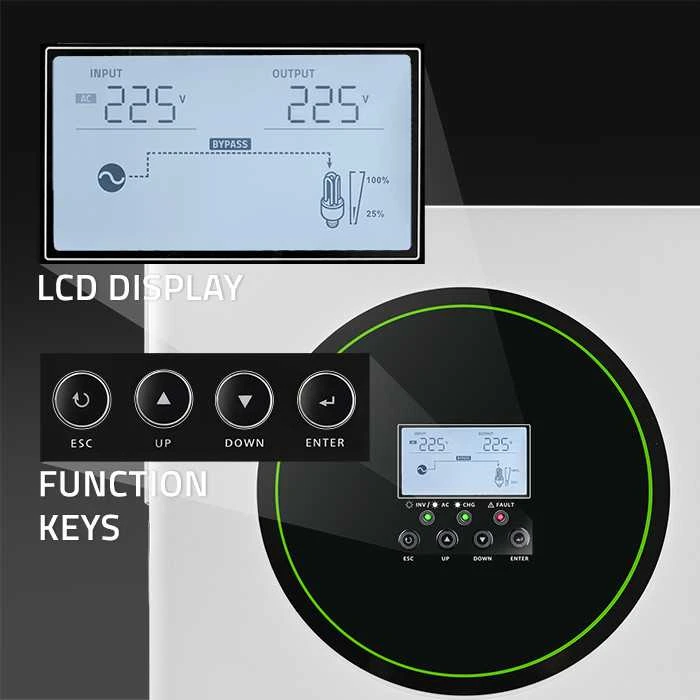 QOLTEC 53886 Hibrid szolár inverter Off Grid 3.5kW 100A 24V MPPT Szinusz, (5901878538860) • Ár, Vélemények