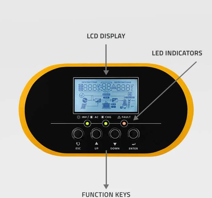 Qoltec Hybrid Off-Grid saulės keitiklis 3,5kVA| 3,5 kW | 100A | MPPT | LCD | BMS | Sine