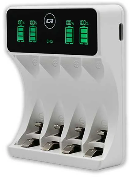 Ni-MH/Ni-Cd akumuliatorių įkroviklis – AA ir AAA – Qoltec 50848