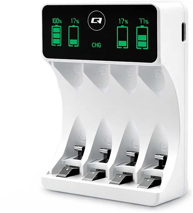 Ni-MH/Ni-Cd akumuliatorių įkroviklis – AA ir AAA – Qoltec 50848