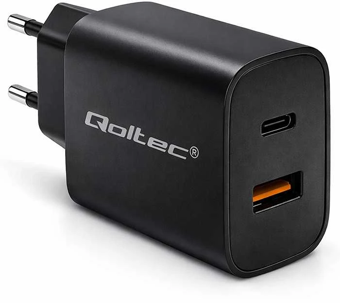 Adapteris Įkroviklis gan power pro 1xusb-c 1xusb 30w 5-20v 1.5-3a juodas Qoltec