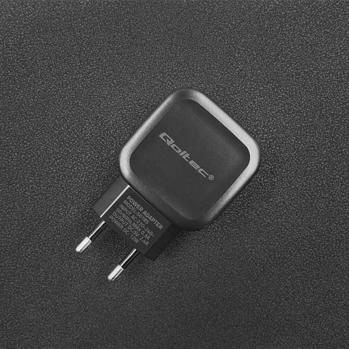 QOLTEC 50185 kintamosios srovės adapteris 12W 5V 2,4A 2xUSB