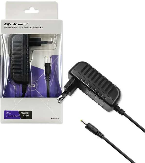 QOLTEC 50003 Qoltec kintamosios srovės adapteris 15W 5V 3A 2,5 0,7