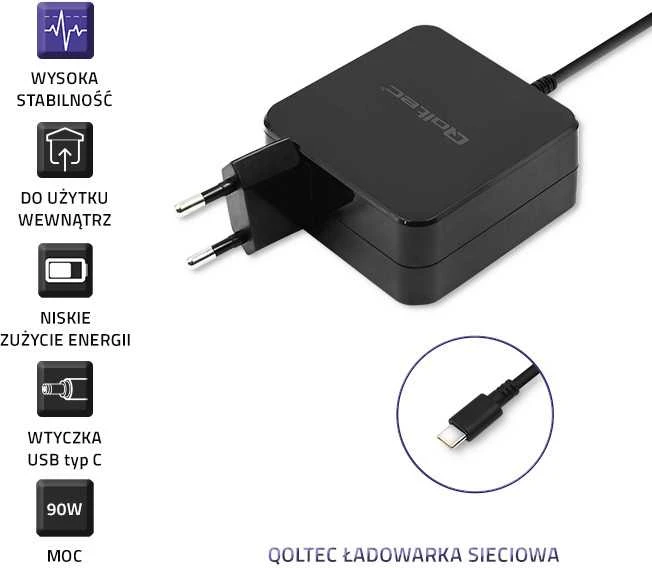 QOLTEC 51741 nešiojamojo kompiuterio kintamosios srovės adapteris Qol
