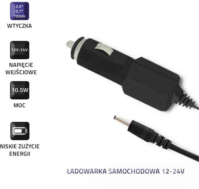Qoltec Automobilinis įkroviklis 12-24V 10.5W 5V 2.1A 2.5x0.7