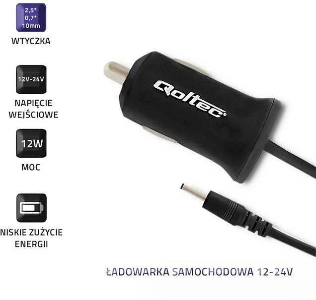 QOLTEC 50048 Qoltec Planšetė Maitinimo šaltinis 12V 5V 2.4A 2.5x0.7 140cm