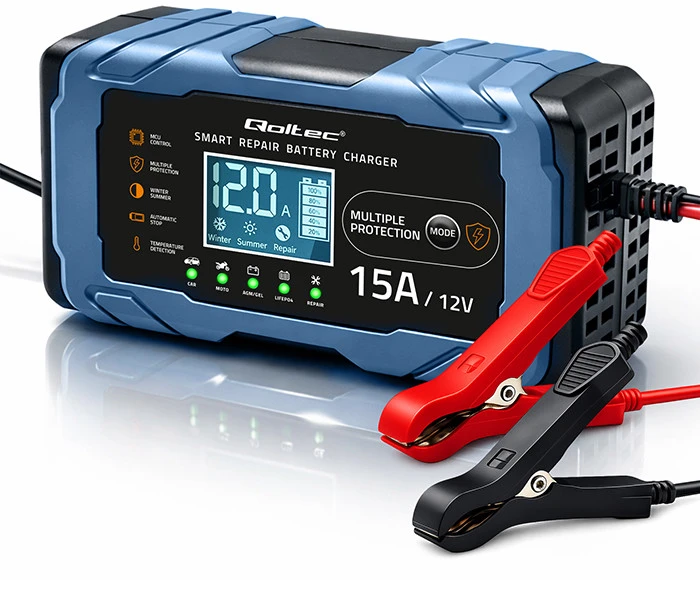 Qoltec mikroprocesorinė 12V 15A įkroviklio stotelė