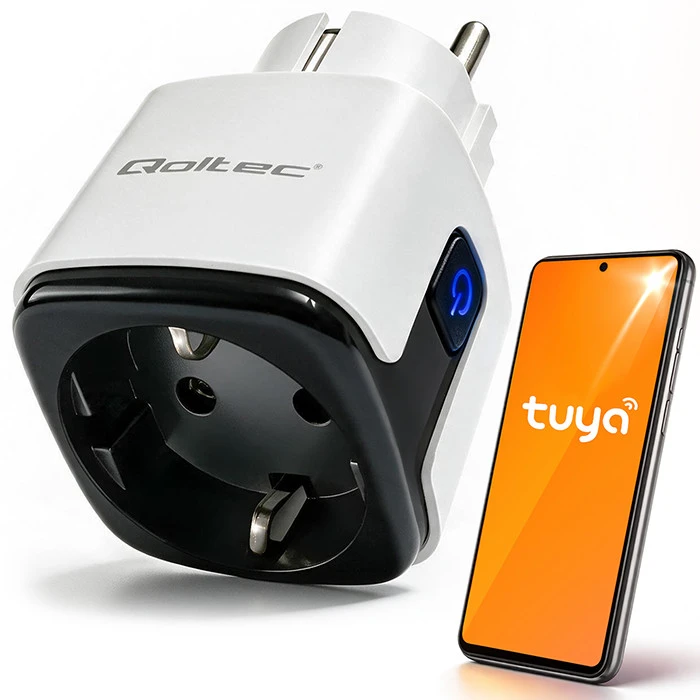 Qoltec 52710 Smart Wi-Fi Socket 16A | Timer | Energy meter | Tuya | Smart Life | Amazon Alexa | Google assistant
