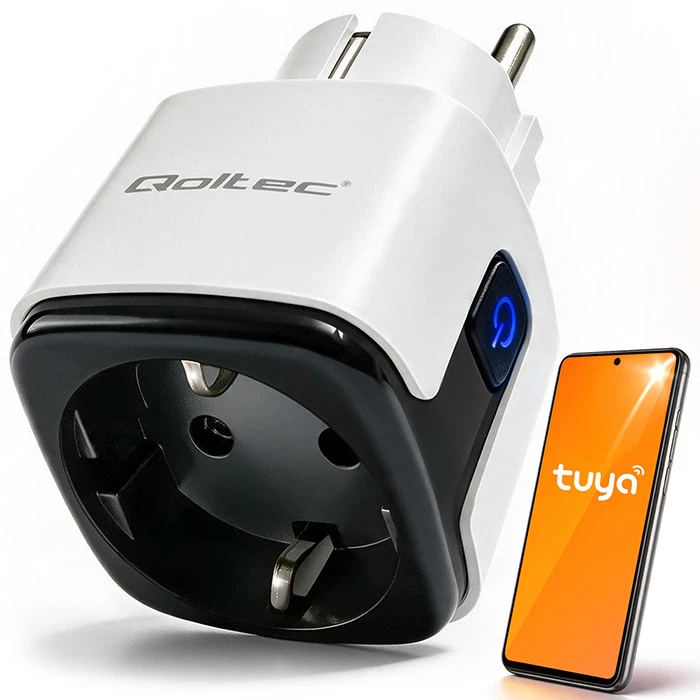 Qoltec 52710 Smart Wi-Fi Socket 16A | Timer | Energy meter | Tuya | Smart Life | Amazon Alexa | Google assistant