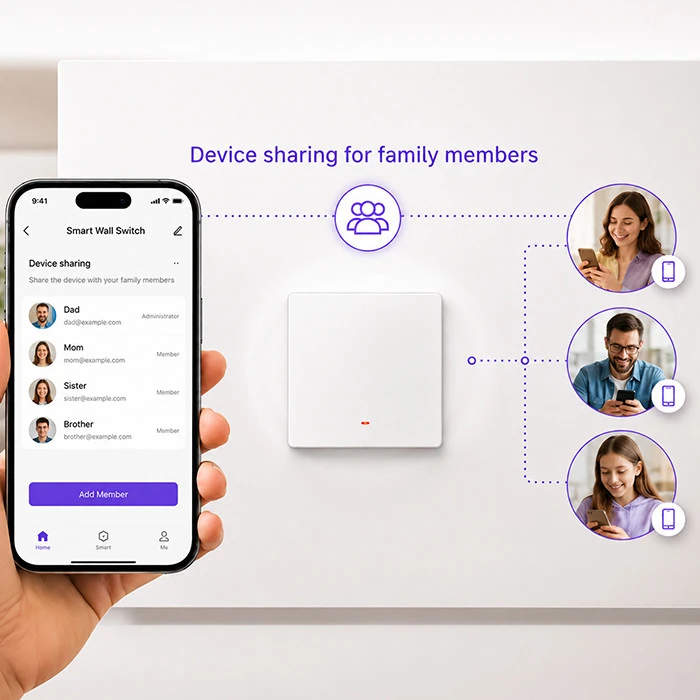 Qoltec Inteligentny 1-kanałowy jungiklis wyłacznik światła | Wi-Fi | Timer | Tuya | Smart life | Baltas